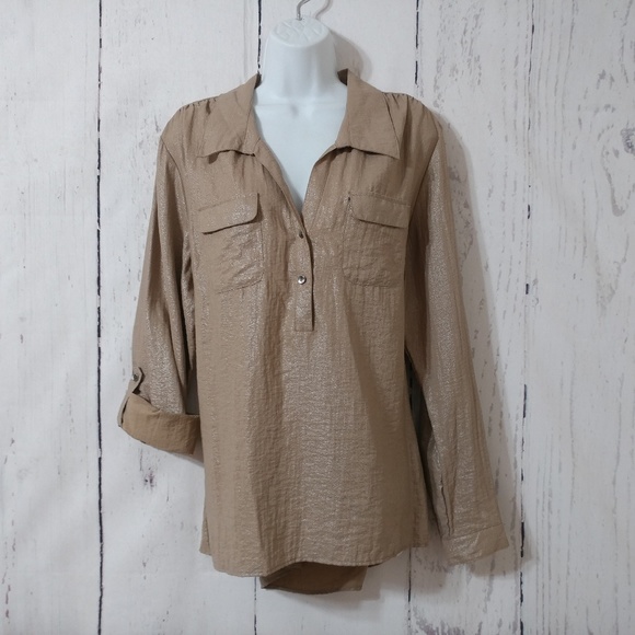 NY Collection Tops - NY Collection Shimmer High Low Top